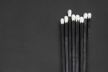 Matches on black background