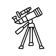 Telescope vector illustration in doodle hand drawn style isolated on white background. Telescope doodle illustration