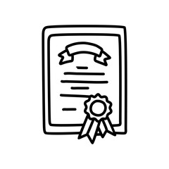 Hand Drawn Certificate. Doodle Vector Sketch Illustration