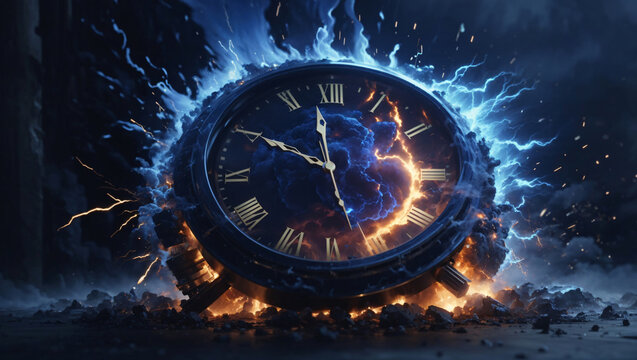 Alarm Clock on fire, depicting the passing of time Time is money; the flaming end of time is shown as a fiery clock graphic. Making Use of the Deadline "Countdown to Success"
