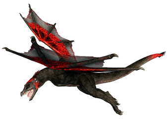 3D Rendering Fairy Tale Dragon on White