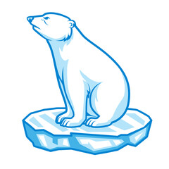 Polar bear. Illustration of a polar bear sit down on an ice floe