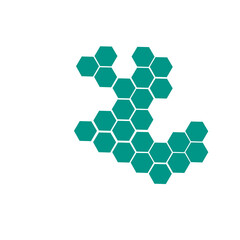 Abstract Green Hexagonal Pattern