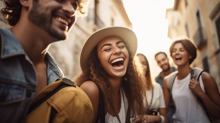 Friend travel together, fun trip with family