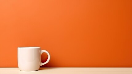 Coffee cup on  table background with copy space, morning drink