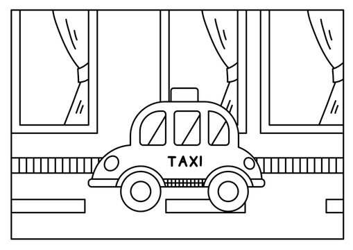 transportation vehicle drawing coloring book page