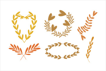 gold laurel wreath with ribbon