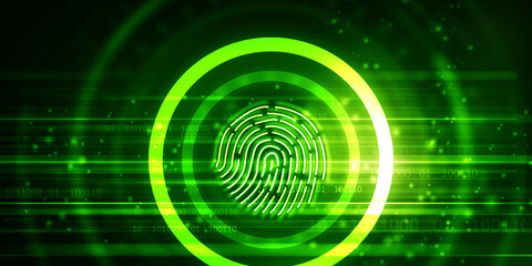 Fingerprint Scanning Technology Concept 2d Illustration