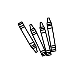 Hand Drawn crayon in doodle style isolated on background