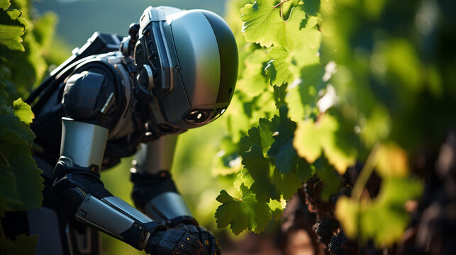 Robot working in the Fields UHD wallpaper Stock Photographic Image