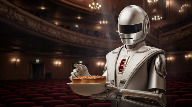 Robot Chef in a Restaurant UHD wallpaper Stock Photographic Image