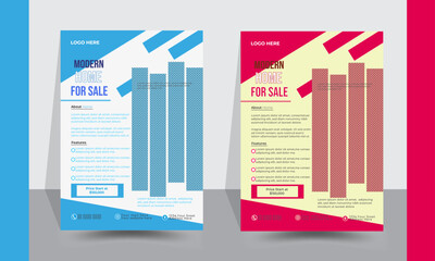 Modern exclusive corporate  flyer design Template in different color.