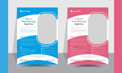 Modern exclusive corporate  flyer design Template in different color.