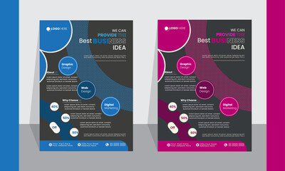 Modern exclusive corporate  flyer design Template in different color.