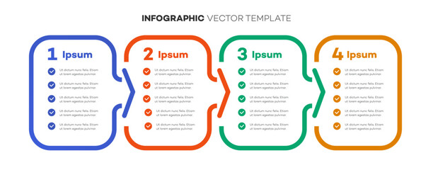 Infographic template timeline process 4 option or step line color style speech bubble vector for presentation 10 eps