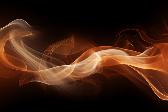 AI generated abstract futuristic picture of moving flame fog smoke texture isolated on dark background