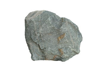 Example of a large andesite rock stone isolated on white background. Stone for outside garden...