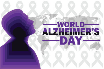 World Alzheimer's Day Vector illustration. Holiday concept. Template for background, banner, card, poster with text inscription.