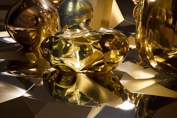 Reflected light on metallic pieces. Generative AI