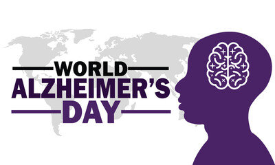  World Alzheimer's Day Vector illustration. Suitable for greeting card, poster and banner