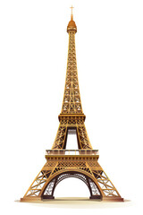 Fototapeta na wymiar Eiffel Tower on white background