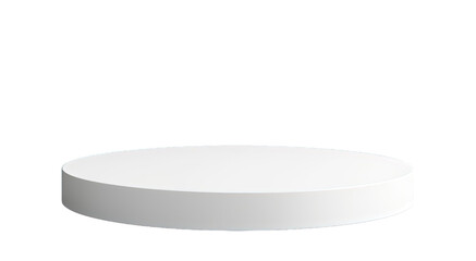 Empty white round Podium for product display presentation isolated on transparent background. PNG file, cut out