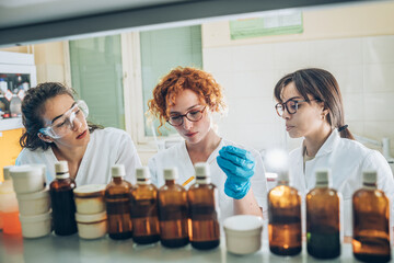In a chemistry lab, chemistry workers conduct experiments, fueling their passion for science and future discoveries.