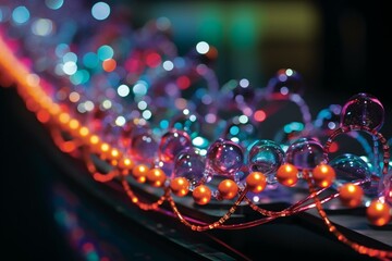 Bright, vibrant node wave display alongside shiny beads and high points. Generative AI