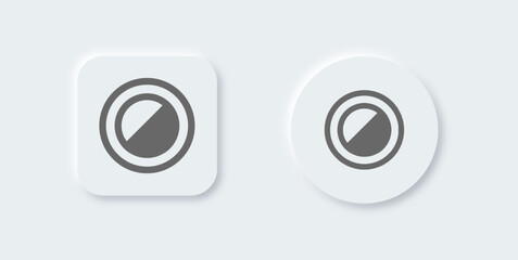 Contrast solid icon in neomorphic design style. Brightness signs vector illustration.