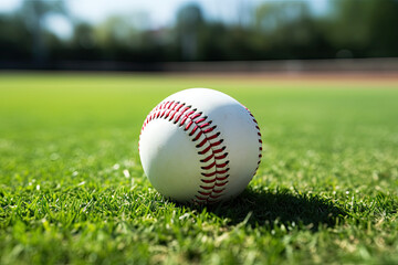 baseball  ball on grass