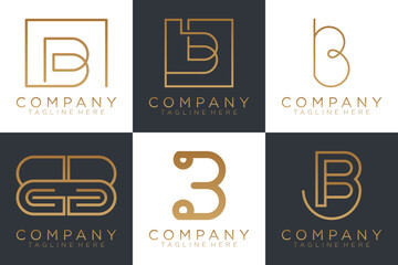 abstract letter b logo. design for business of luxury, elegant, simple, icon set