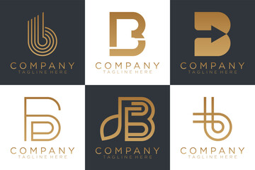 abstract letter b logo. design for business of luxury, elegant, simple, icon set