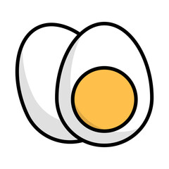 Simple boiled egg icon. Vector.