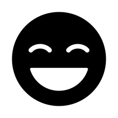 Smile face silhouette icon. Laugh face icon. Vector.