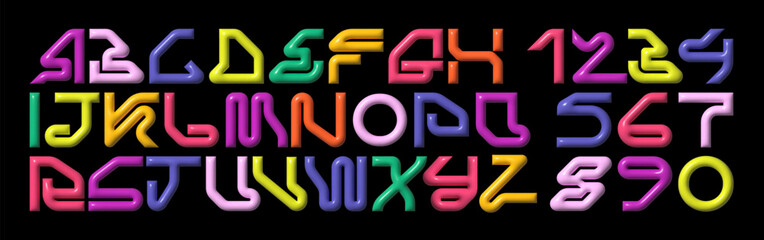 Cyberpunk 3d Alphabet, a cutting-edge sci-fi font featuring neon lettering that captures the essence of techno culture. Ideal for gaming, sports, or any project seeking a bold and futuristic aesthetic