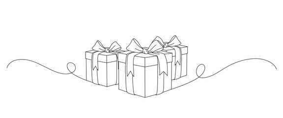 gift box line art style. birthday, merry christmas, thanksgiving, black friday element vector	