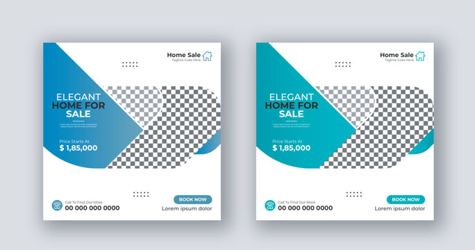 Real estate business social media post square flyer template