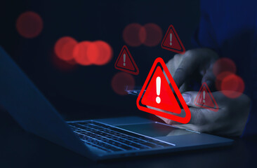 Hacked computer system notification Cyber attacks on computer networks Cyber Risks, Warnings,...