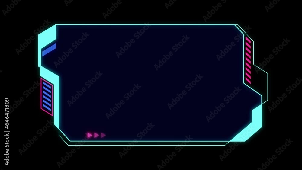 Poster abstract hi-tech hud sci-fi display interface frame digital technology element on black background
