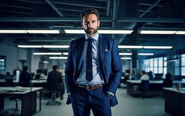Old professional businessman in office background