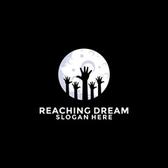 Reach star dreams logo vector design template