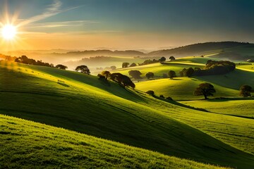 sunrise over the field