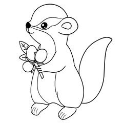 coloring book with squirrel 