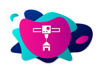 Color 3D printer house icon isolated on white background. 3d printing. Abstract banner with liquid shapes. Vector