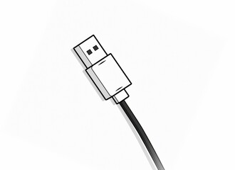 A Hand Drawn Illustration of A USB Type C Cable