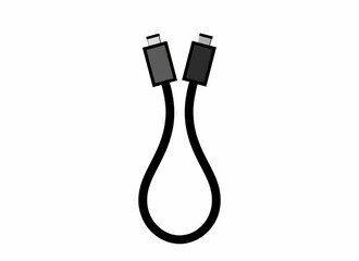 A Hand Drawn Illustration of A USB Type C Cable