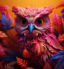 Multicolored owl