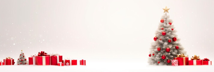 modern and minimalistic Christmas banner with a sleek "Merry Christmas and Happy New Year" Generative AI