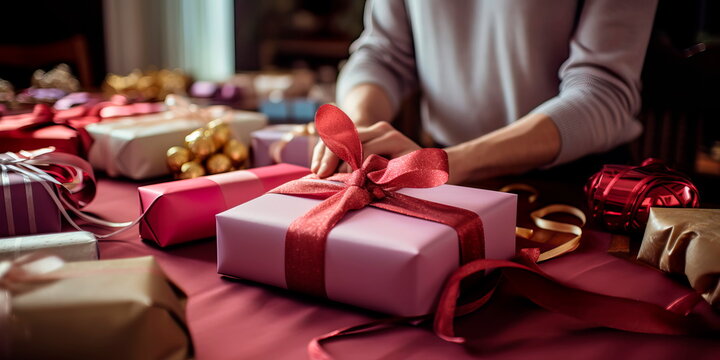 Preparation of gifts and gift wrapping. Generative AI