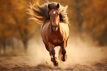Obraz premium a horse running in the meadow